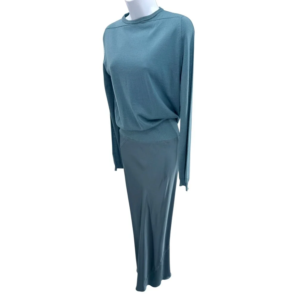 Rick Owens Hollywood SS25 Biker Level Wool Sweater Maxi Skirt Set Mouthwash S